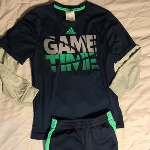 Boy Adidas Athletic shirt and pant Size 7